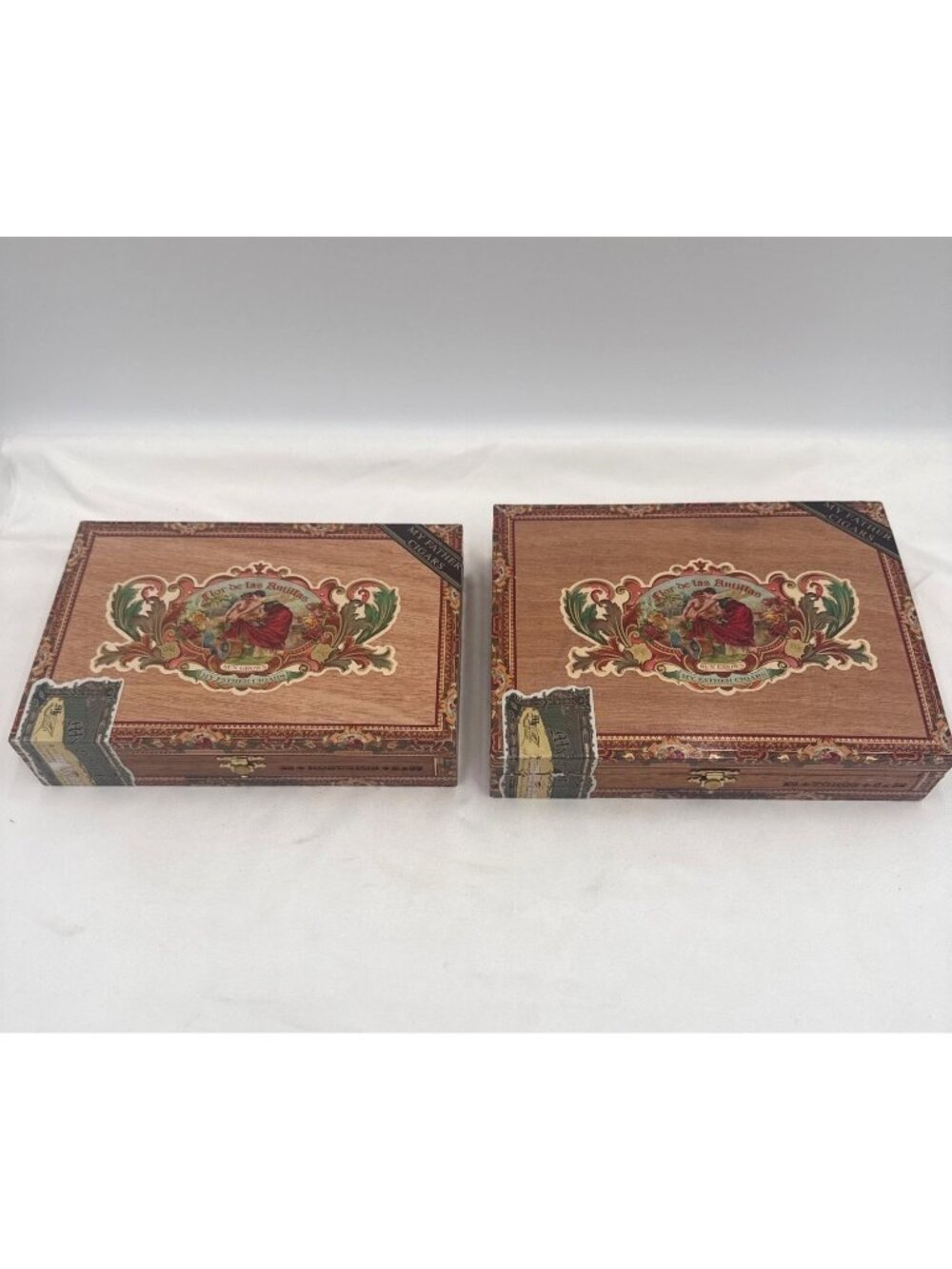 Two Flor De Las Antillas Wooden Cigar Box By My Father Cigars Decorative Storage